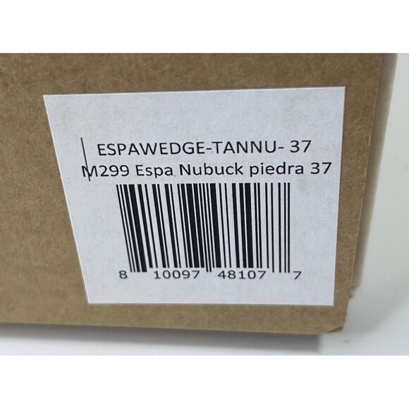 The Spanish Sandal Co Leather Espadrille Peep Toe Wedge Sandals Size 37 US 6.5-7 - Picture 9 of 9